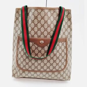 GUCCI⎻Vintage Beige/Brown Tote Bag, Large